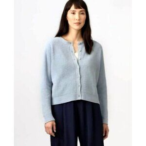 Eileen Fisher Frost Crew Neck Ribbed Cardigan XS NWT
